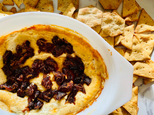 baked feta dip with honey and dates