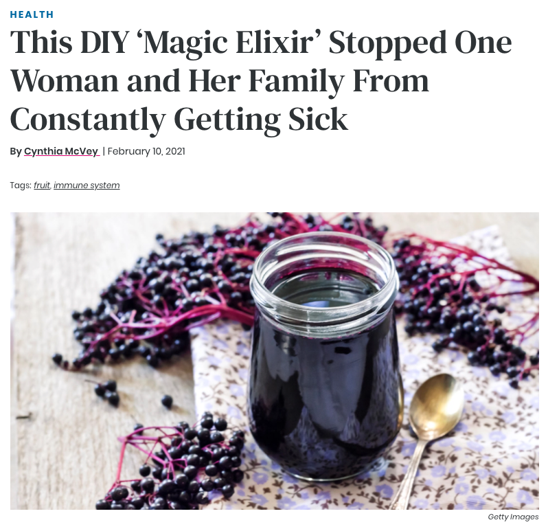 Elderberry Queen featured in Woman's World
