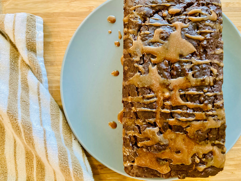 Chocolate Zucchini Bread With Elderberry Glaze