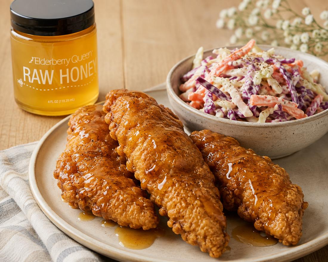 Honey-Fried Chicken & Coleslaw: Cozy Comfort Food, Made With Health in Mind