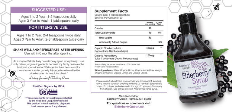 Organic Elderberry Syrup 30 fl oz